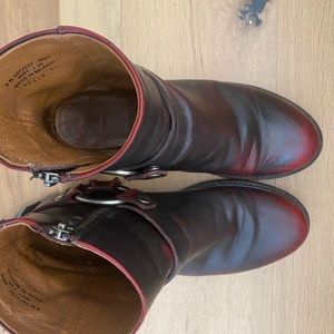 Frye Veronica Harness Womens Short Boots in Burnt Red- size 8